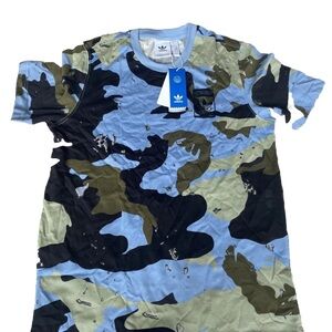 Adidas Originals Camo Men's short sleeve size M ambient sky NWT